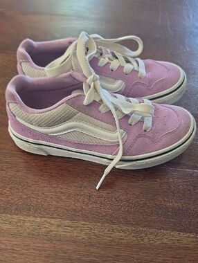 Vans Kids Purple Low-Top Skate Sneakers with White Stripe